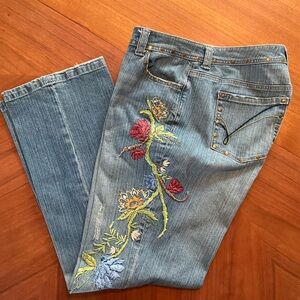 Venezia Floral Embroidered Denim Jeans